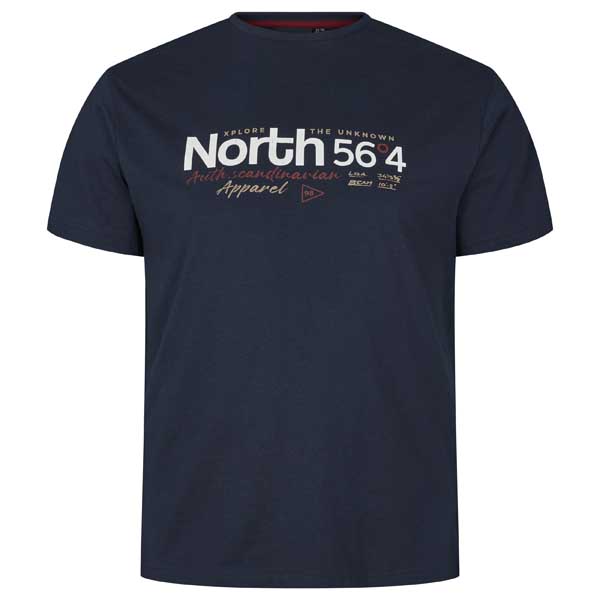 Navy T-Shirt Met Logo Print Ronde Hals | North 56°4