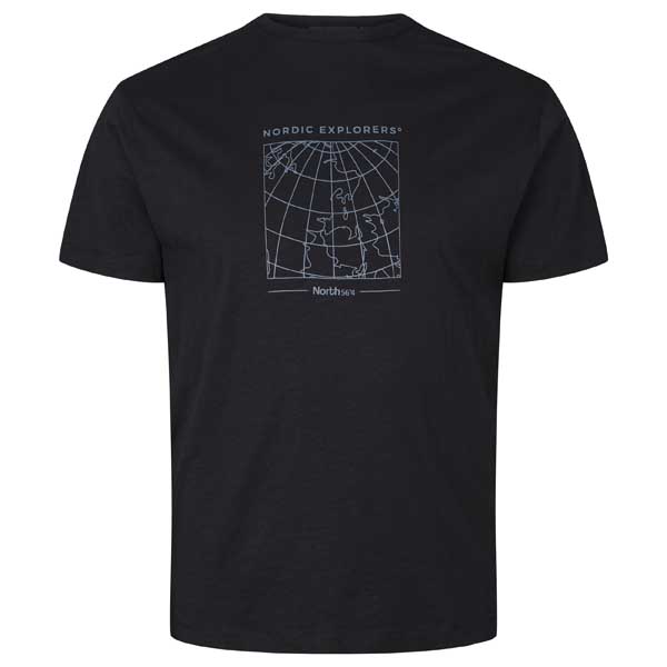 Zwart T-Shirt Met Print Ronde Hals | North 56°4