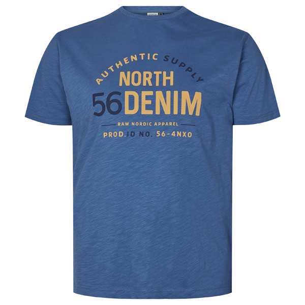 Blauw T-Shirt Met Logo Print Ronde Hals | North 56Denim