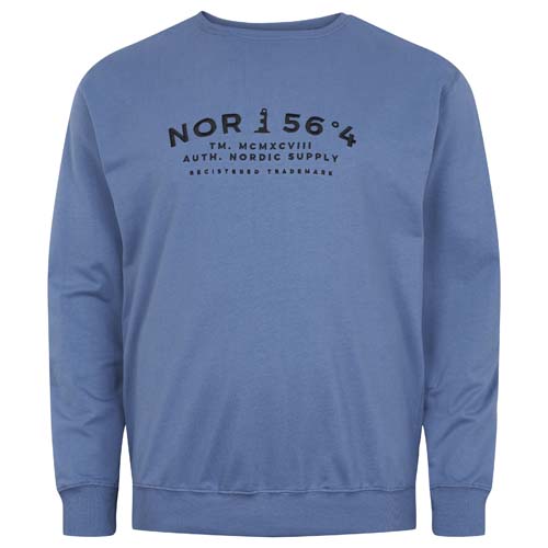 Blauwe Sweater Met Geborduurd Logo & Ronde Hals | North 56°4